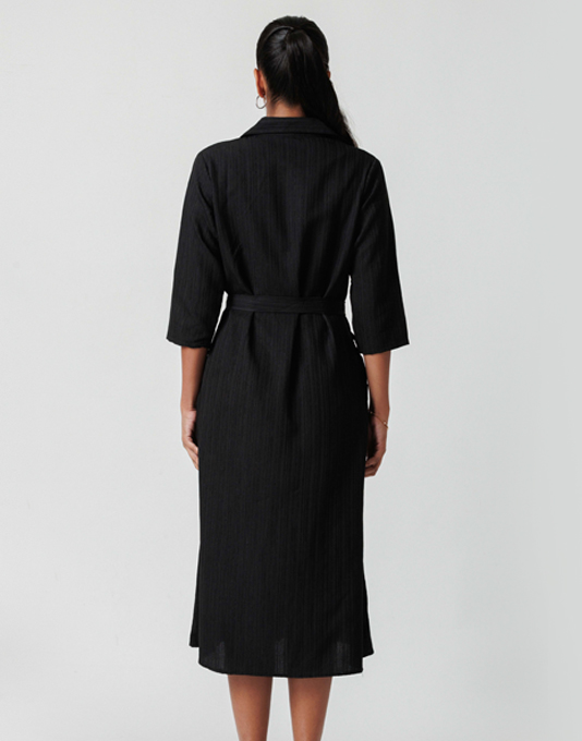 black dress knee length Elegant Midi All Sizes:L x-colourCode:BLK IROINNID Semi Formal Dress