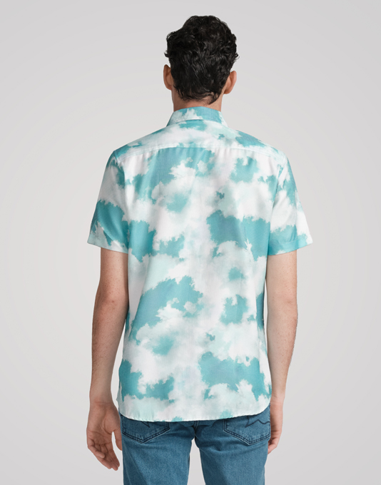 Green Leopard Men's Short Sleeve Shirt