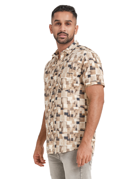 Men's Printed Short Sleeve Casual Shirt main image 1