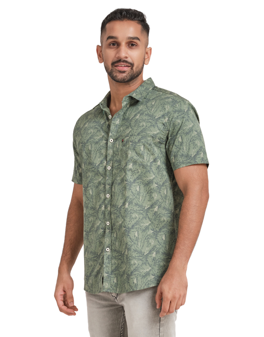 Men's Full Size Printed Short Sleeve Shirt and Shorts Set Plus Size