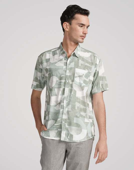 Green Casual Long Sleeve Shirt 43681 main image 1