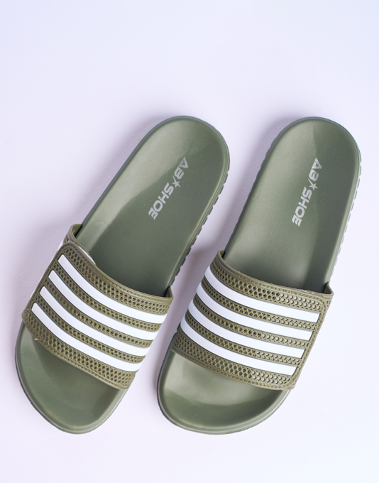 Pink Plaid Men's Slide Sandal
