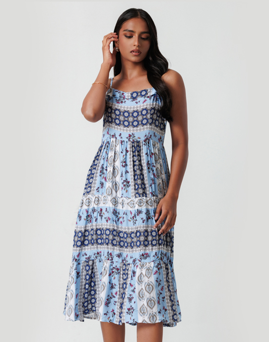 drop waist dress Long Floral-Print Drop-Waist Prom with Back Bow– PromGirl Color:STRIPE Modern lace wedding dress sc_3404