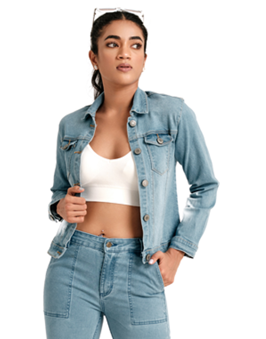 American Jeans Jacket Knit Zipper With Front Double Welt Pocket main image 1