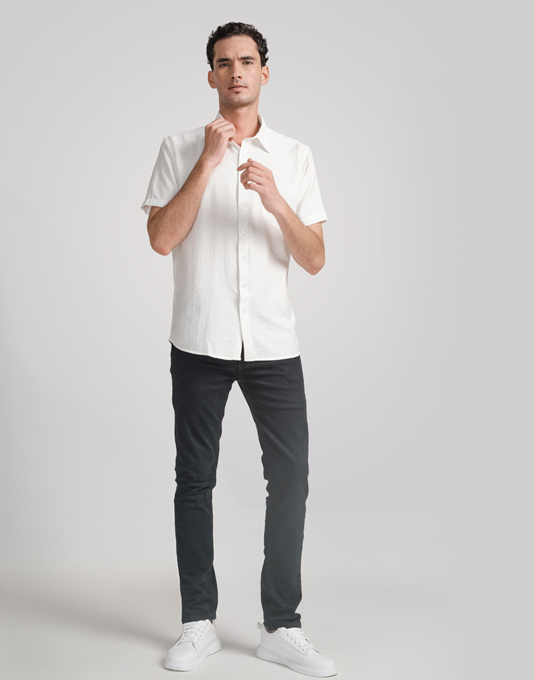 Men Casual Embroidered Short Sleeve