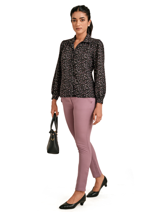 Silver High-Waist Linen Pants
